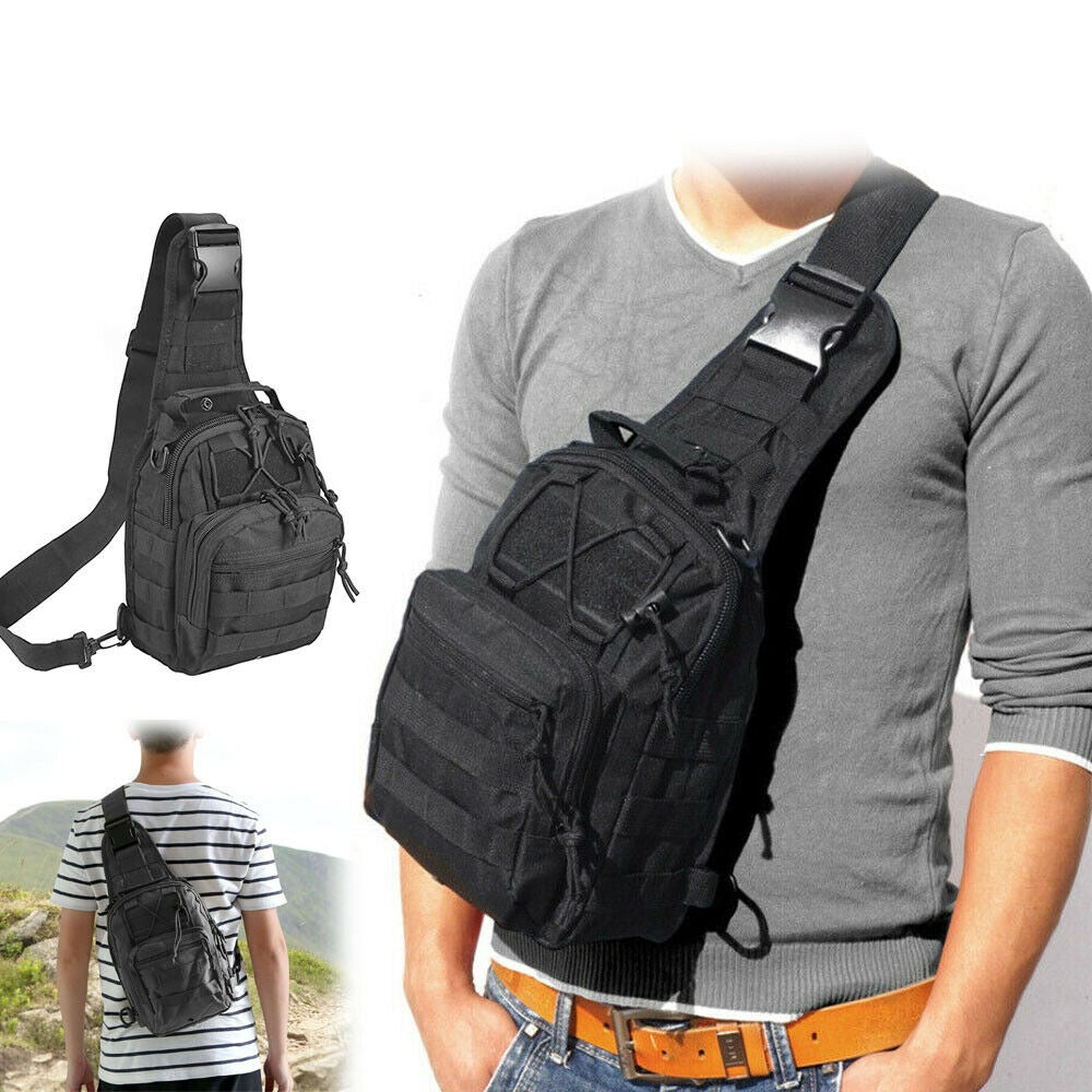 Men Tactical Sling Bag Chest Shoulder Body Backpack