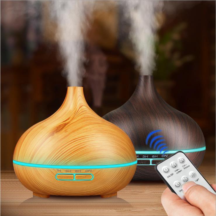 550ML Ultrasonic Wood Grain Aroma Diffuser Humidifier