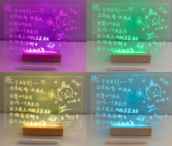 Transparent Luminous Acrylic Message Board Reminder